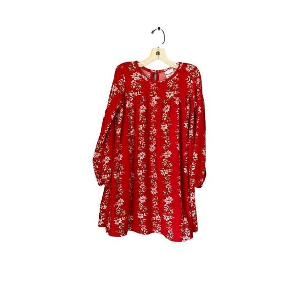Nannette kids Girls red floral longsleeve dress size six - Picture 2 of 4
